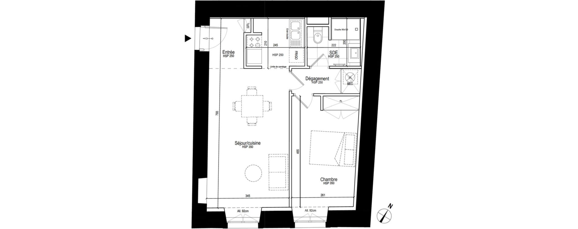 Appartement T2 de 47,21 m2 &agrave; Dole Paix - wilson - machard