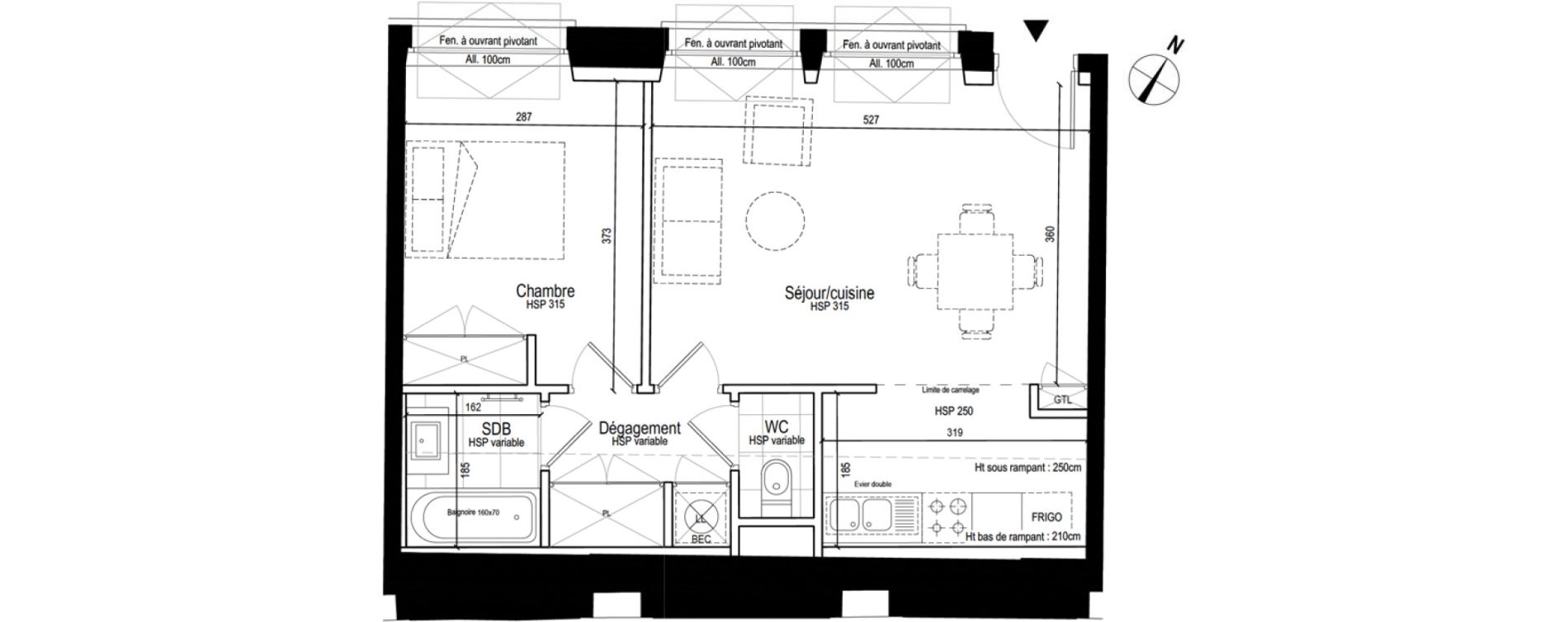 Appartement T2 de 43,74 m2 &agrave; Dole Paix - wilson - machard