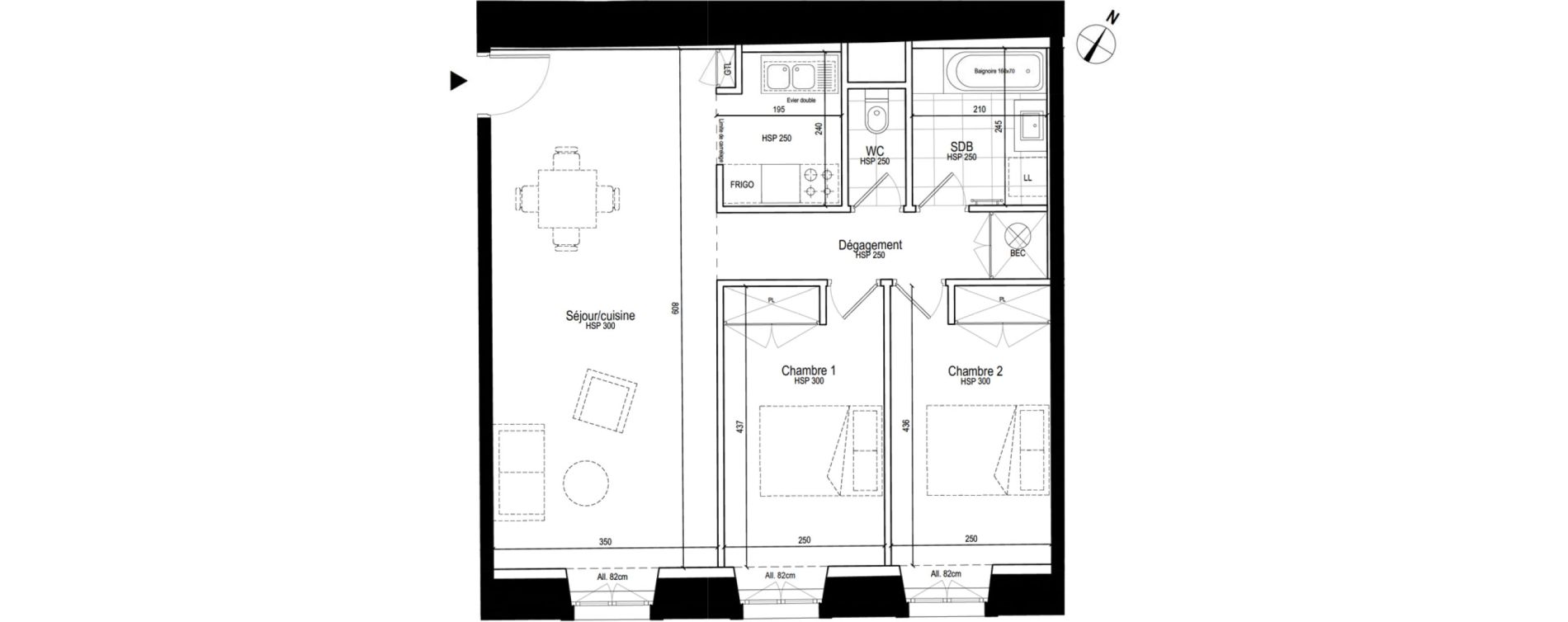 Appartement T3 de 66,61 m2 &agrave; Dole Paix - wilson - machard