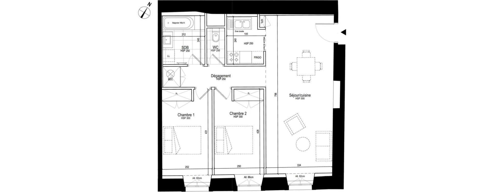 Appartement T3 de 65,18 m2 &agrave; Dole Paix - wilson - machard