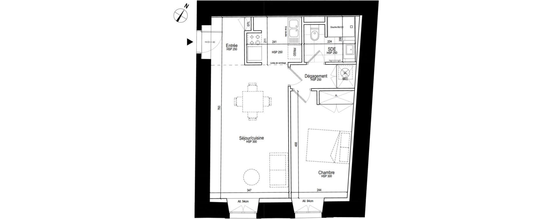 Appartement T2 de 46,99 m2 &agrave; Dole Paix - wilson - machard
