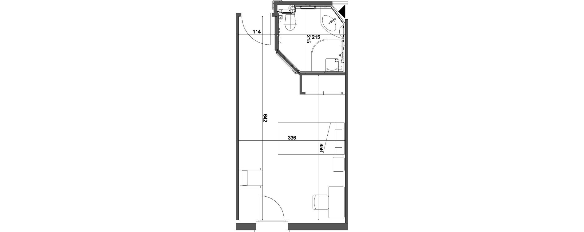 Chambre de 21,60 m2 &agrave; Varennes-L&egrave;s-Narcy Centre