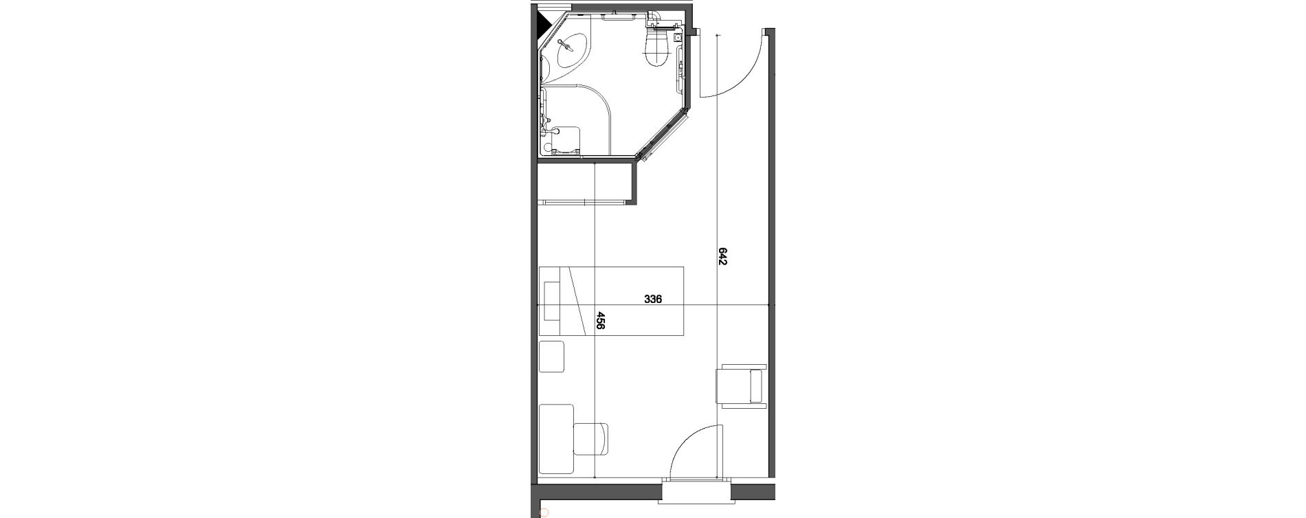 Chambre de 21,66 m2 &agrave; Varennes-L&egrave;s-Narcy Centre