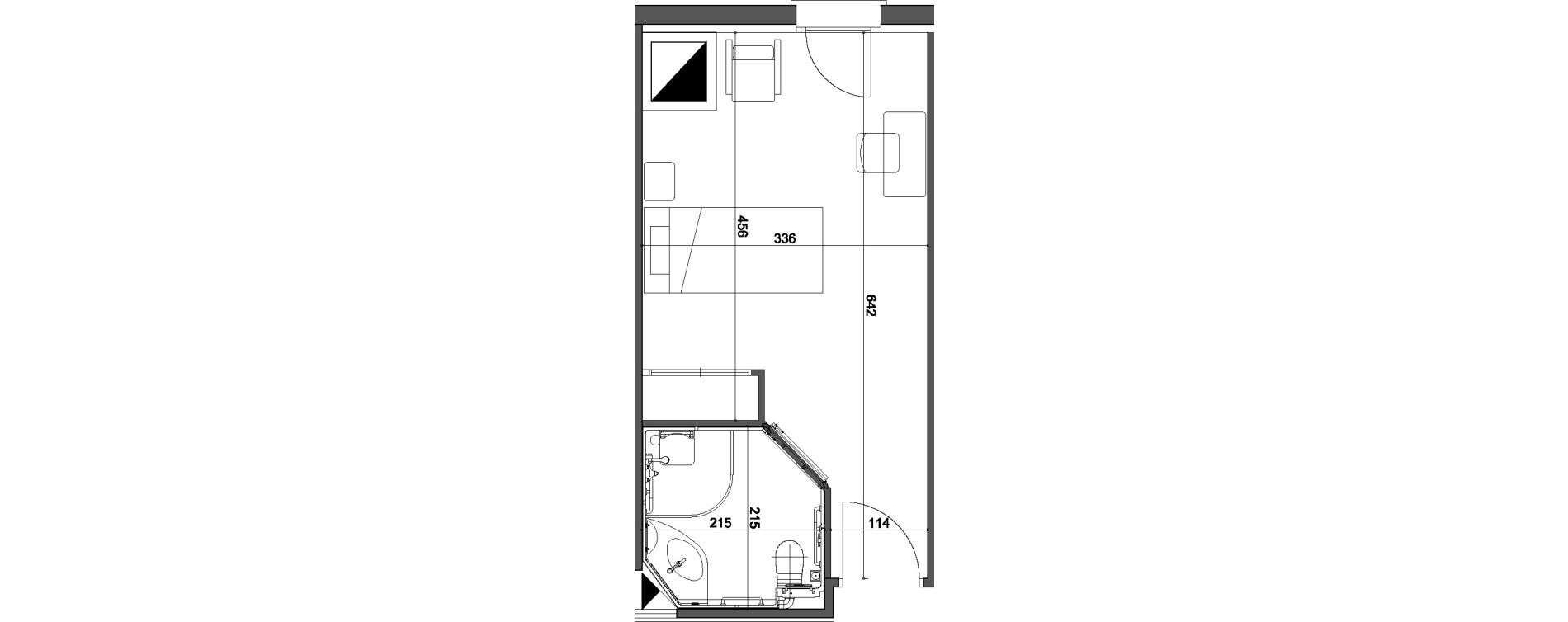 Chambre de 20,80 m2 &agrave; Varennes-L&egrave;s-Narcy Centre