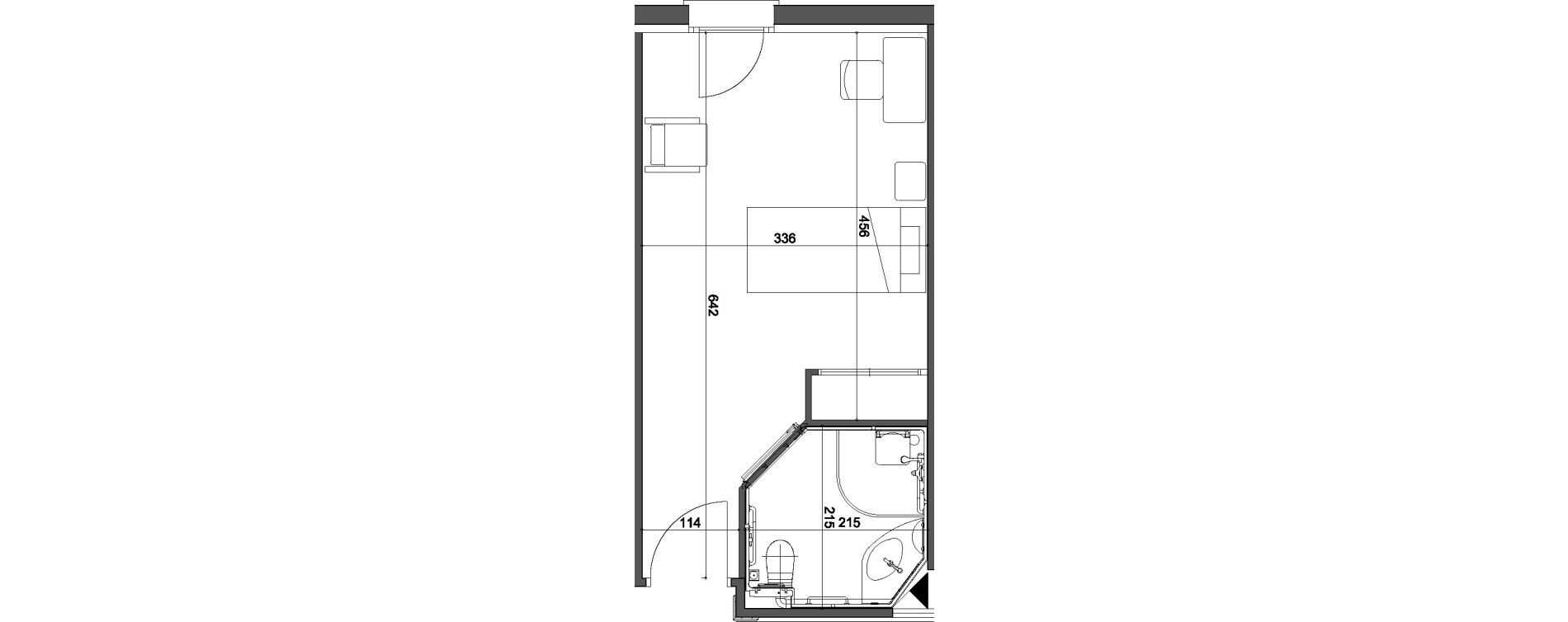 Chambre de 21,53 m2 &agrave; Varennes-L&egrave;s-Narcy Centre