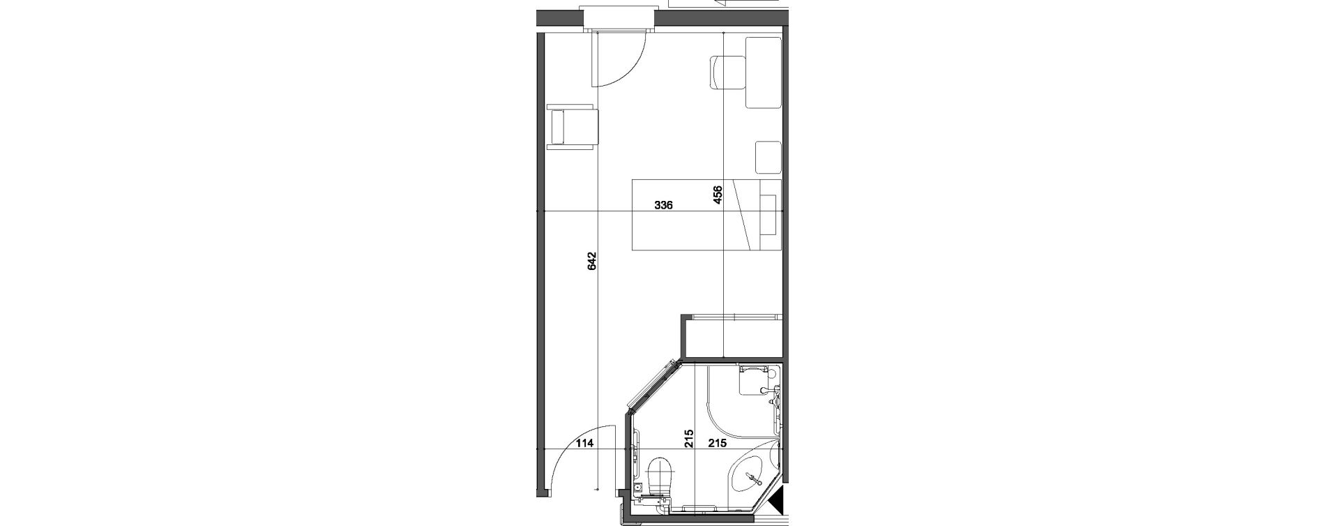 Chambre de 21,56 m2 &agrave; Varennes-L&egrave;s-Narcy Centre