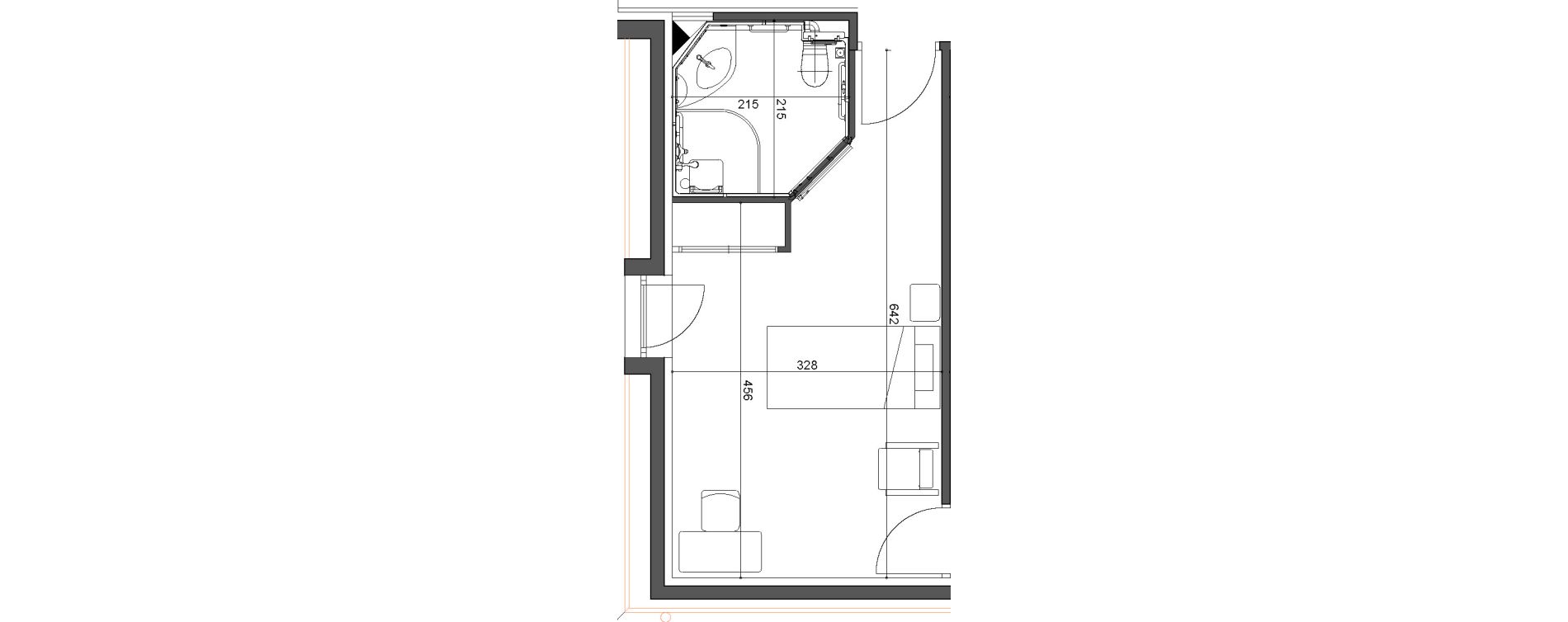 Chambre de 21,56 m2 &agrave; Varennes-L&egrave;s-Narcy Centre