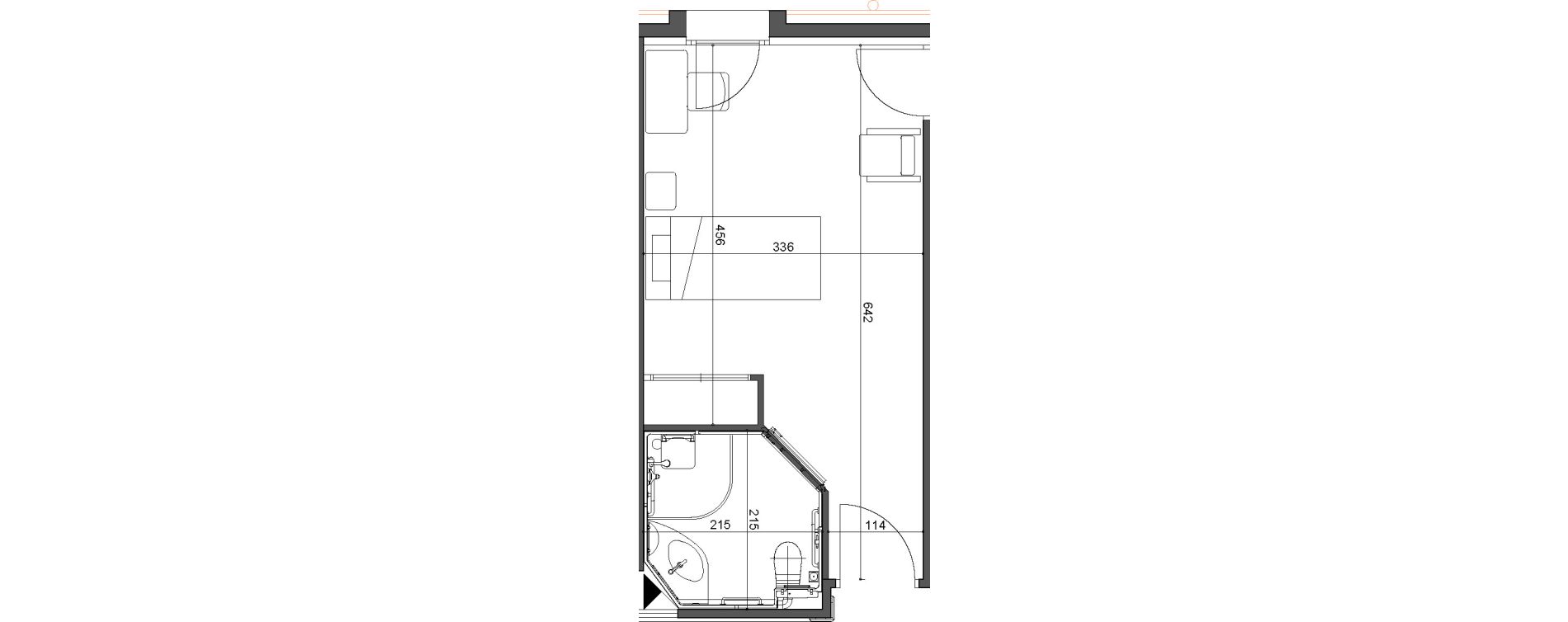 Chambre de 21,55 m2 &agrave; Varennes-L&egrave;s-Narcy Centre
