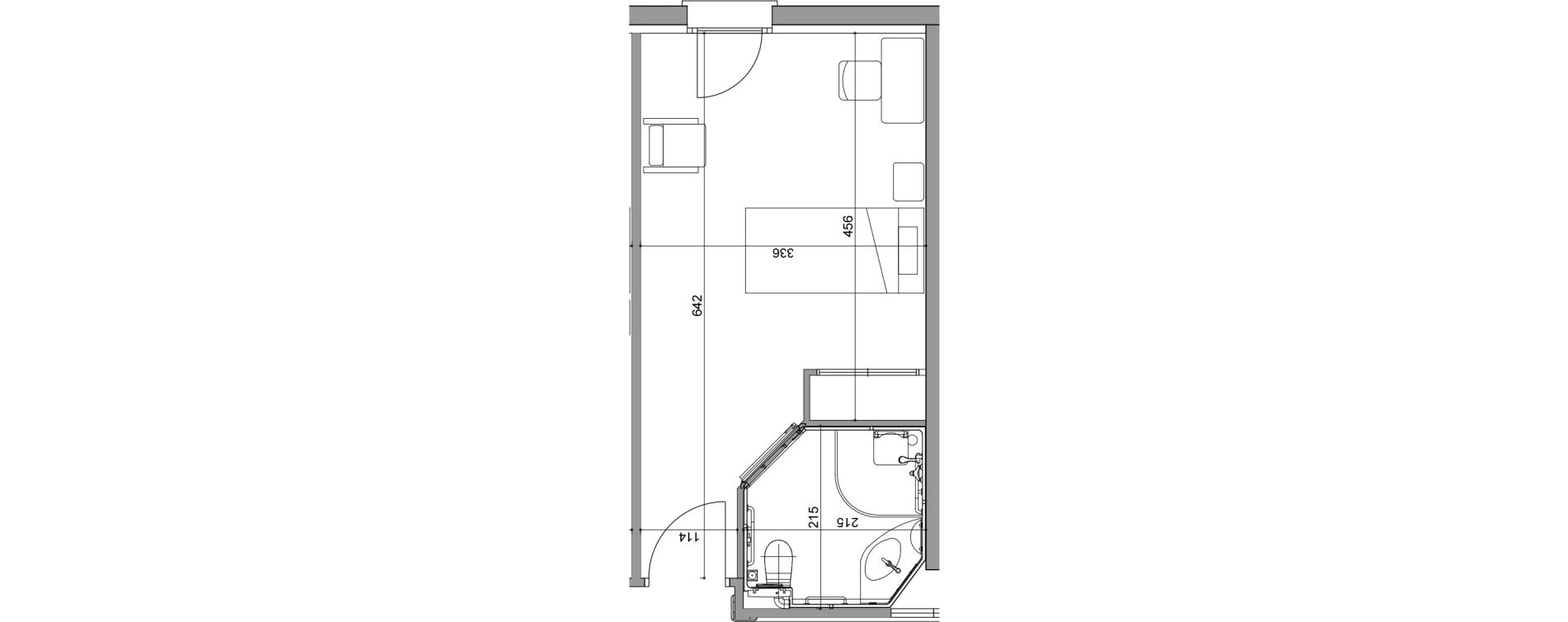 Chambre de 21,48 m2 &agrave; Varennes-L&egrave;s-Narcy Centre
