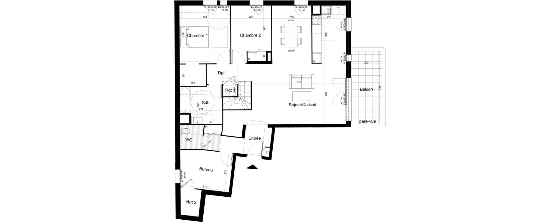 Appartement T5 de 135,27 m2 &agrave; Chalon-Sur-Sa&ocirc;ne Centre
