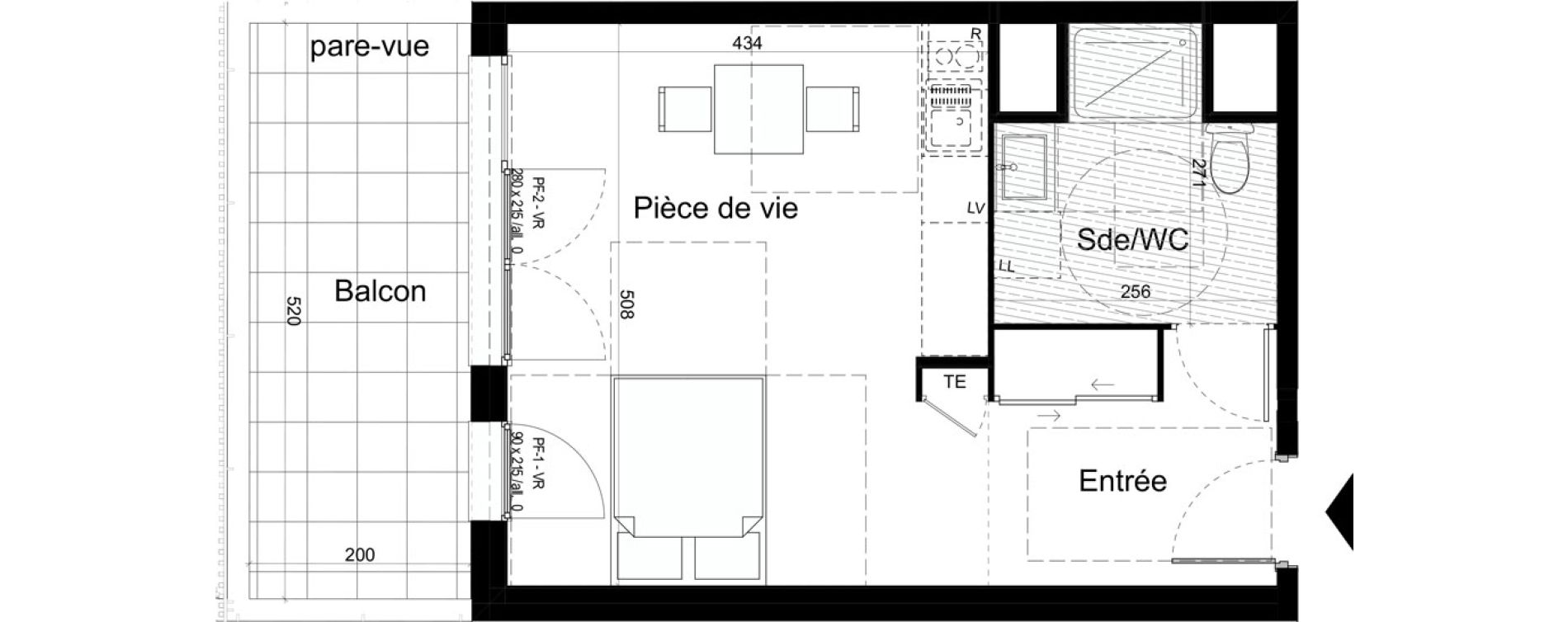 Appartement T1 de 33,46 m2 &agrave; Chalon-Sur-Sa&ocirc;ne Centre