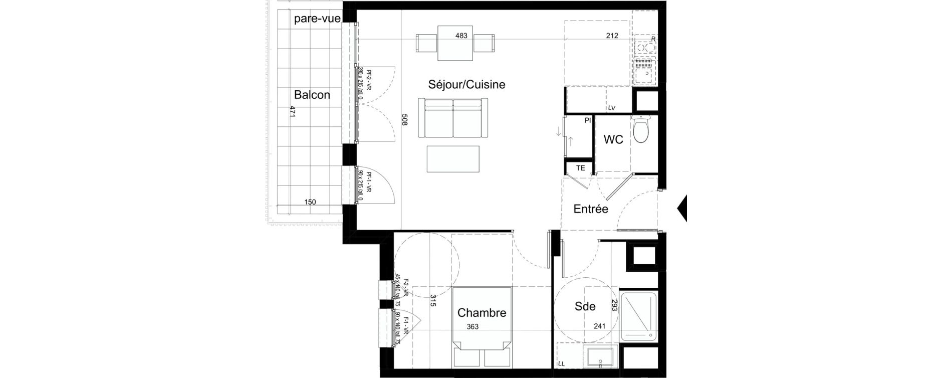 Appartement T2 de 52,21 m2 &agrave; Chalon-Sur-Sa&ocirc;ne Centre