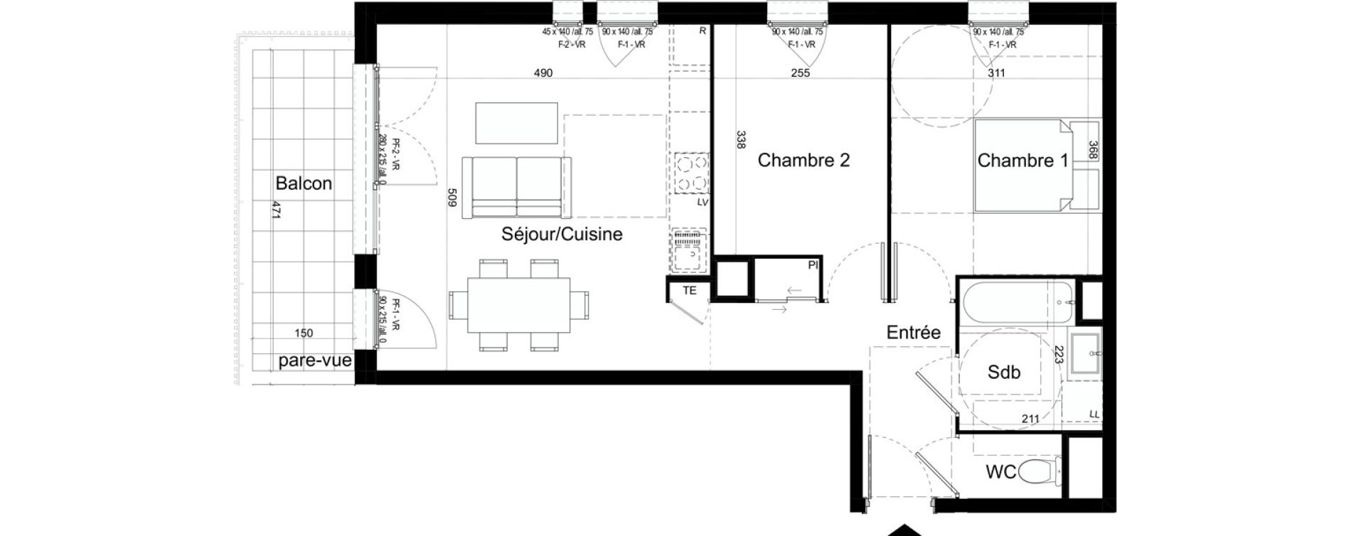 Appartement T3 de 58,32 m2 &agrave; Chalon-Sur-Sa&ocirc;ne Centre