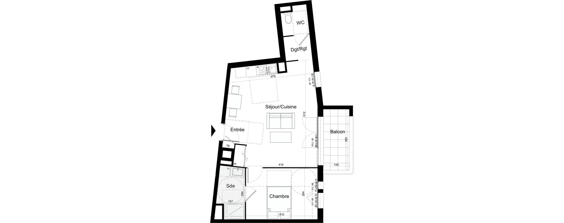 Appartement T2 de 50,51 m2 &agrave; Chalon-Sur-Sa&ocirc;ne Centre