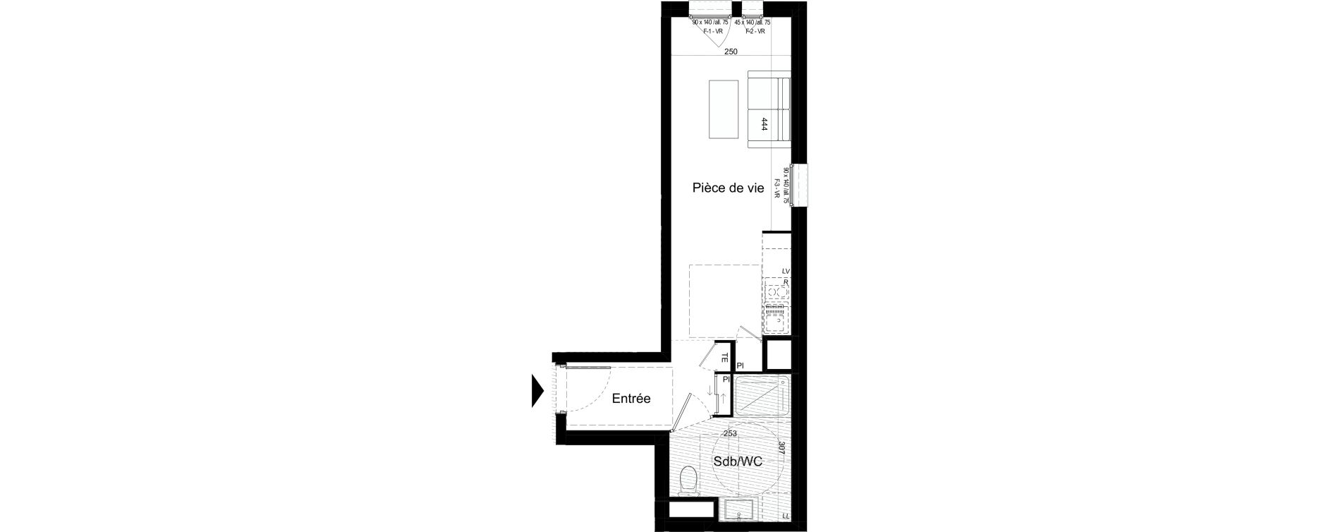 Appartement T1 de 27,87 m2 &agrave; Chalon-Sur-Sa&ocirc;ne Centre