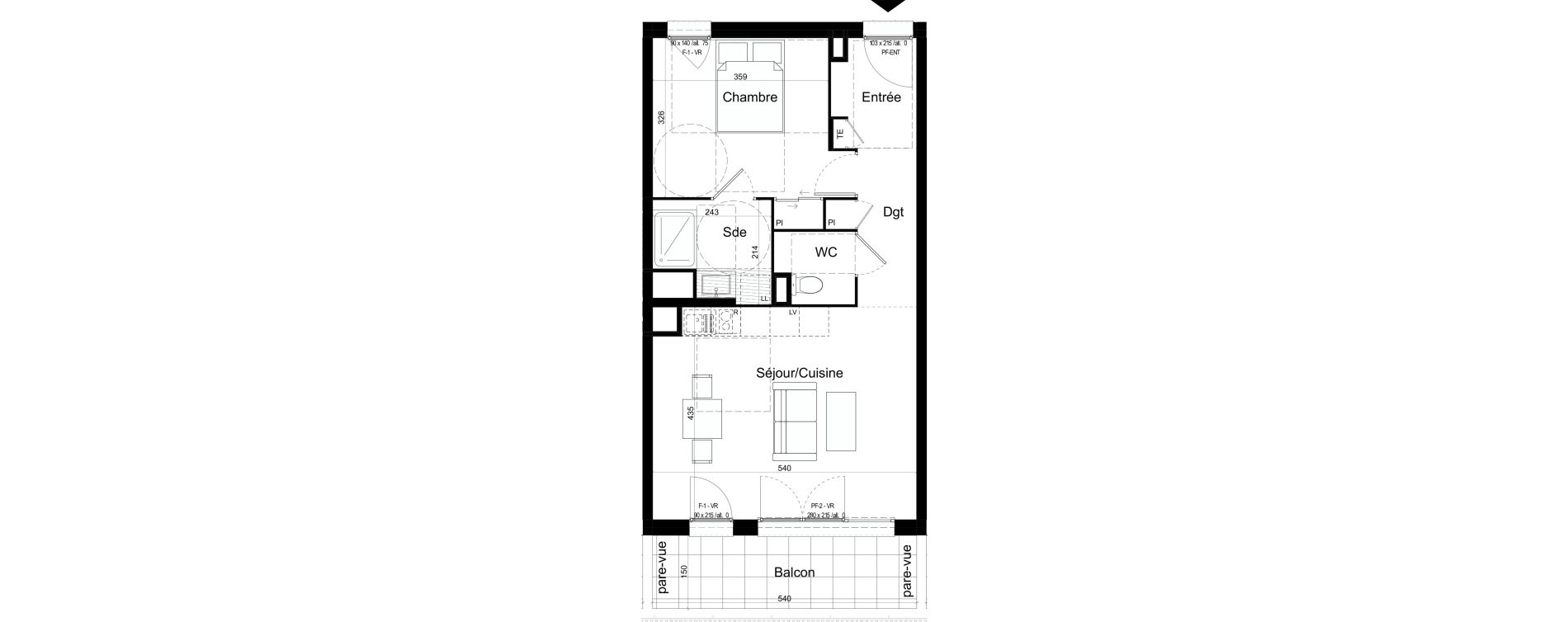 Appartement T2 de 50,56 m2 &agrave; Chalon-Sur-Sa&ocirc;ne Centre