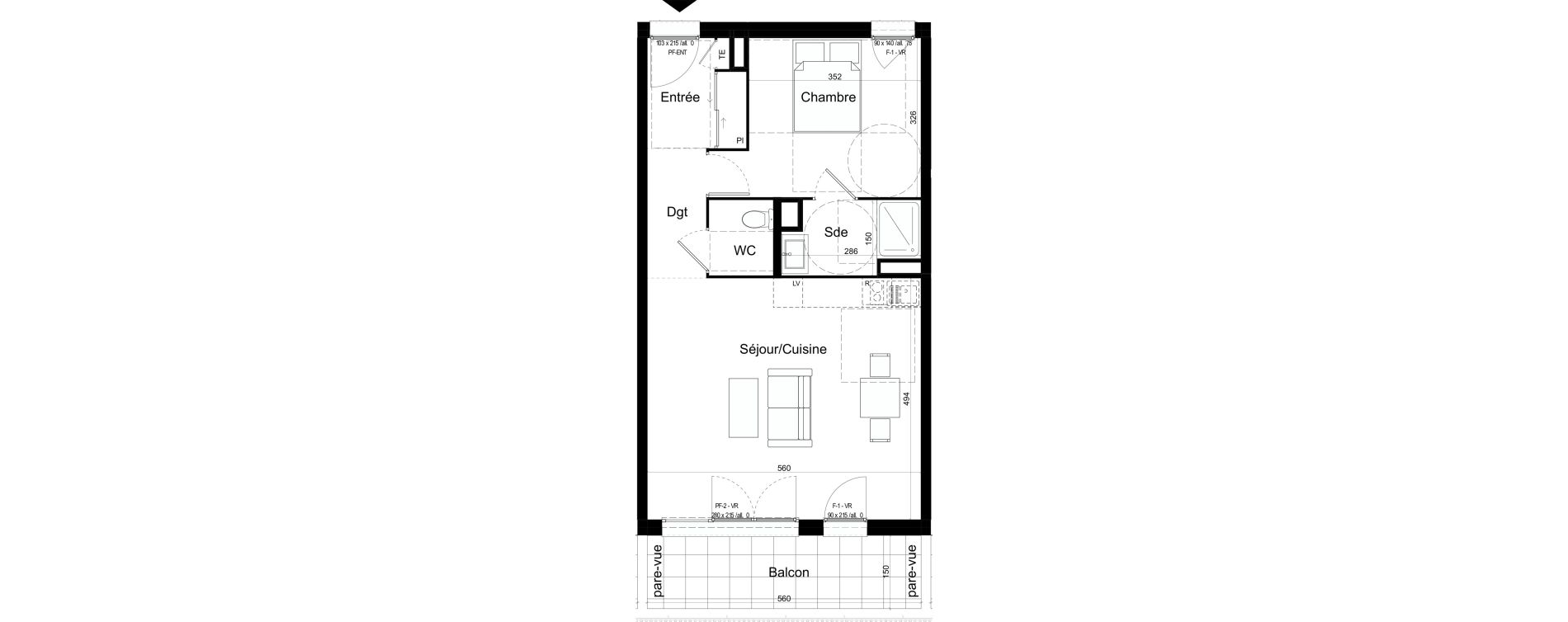 Appartement T2 de 53,15 m2 &agrave; Chalon-Sur-Sa&ocirc;ne Centre