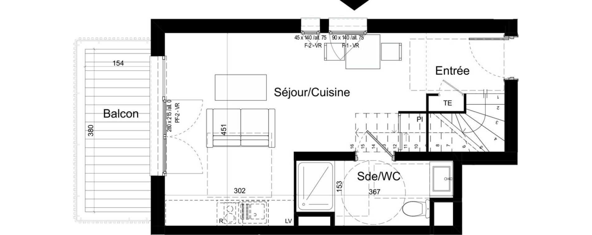 Appartement T2 de 46,39 m2 &agrave; Chalon-Sur-Sa&ocirc;ne Centre