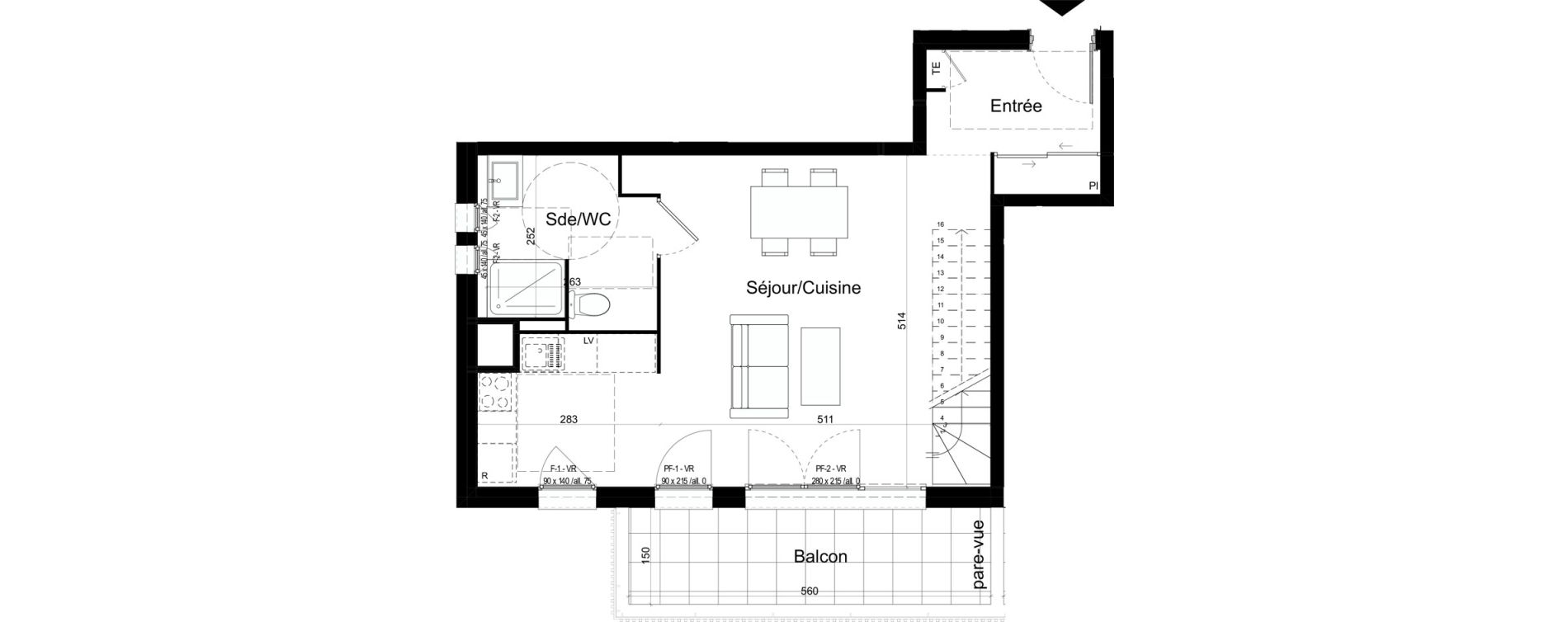 Appartement T3 de 65,43 m2 &agrave; Chalon-Sur-Sa&ocirc;ne Centre
