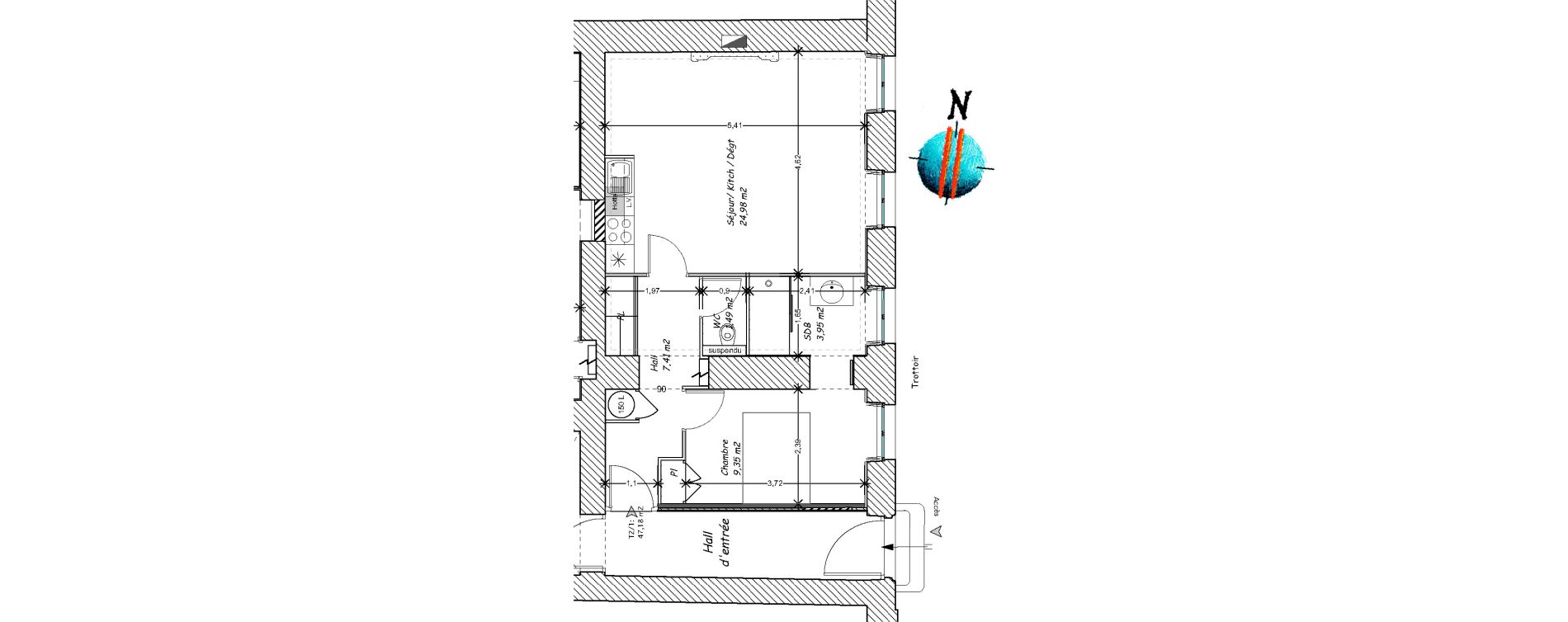 Appartement T2 de 47,18 m2 &agrave; Chalon-Sur-Sa&ocirc;ne Centre