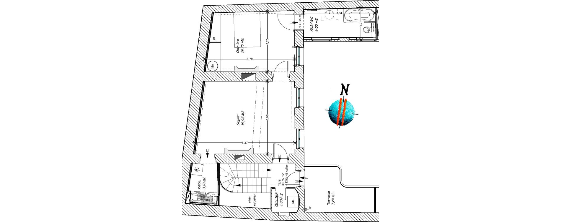 Appartement T2 de 43,75 m2 &agrave; Chalon-Sur-Sa&ocirc;ne Centre