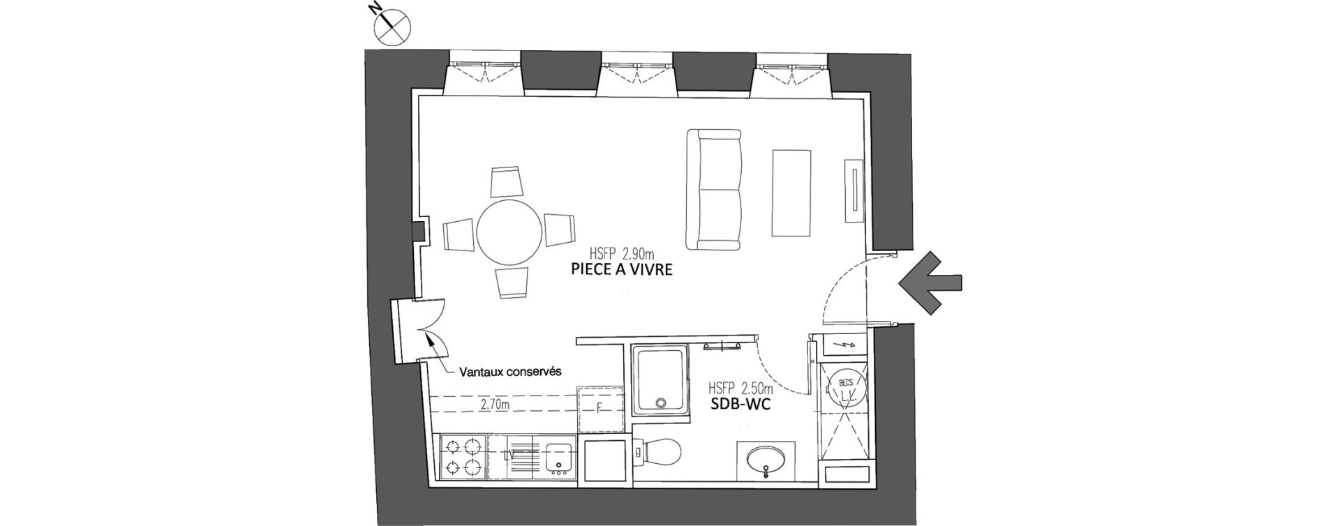 Appartement T1 de 31,00 m2 &agrave; Chalon-Sur-Sa&ocirc;ne Centre