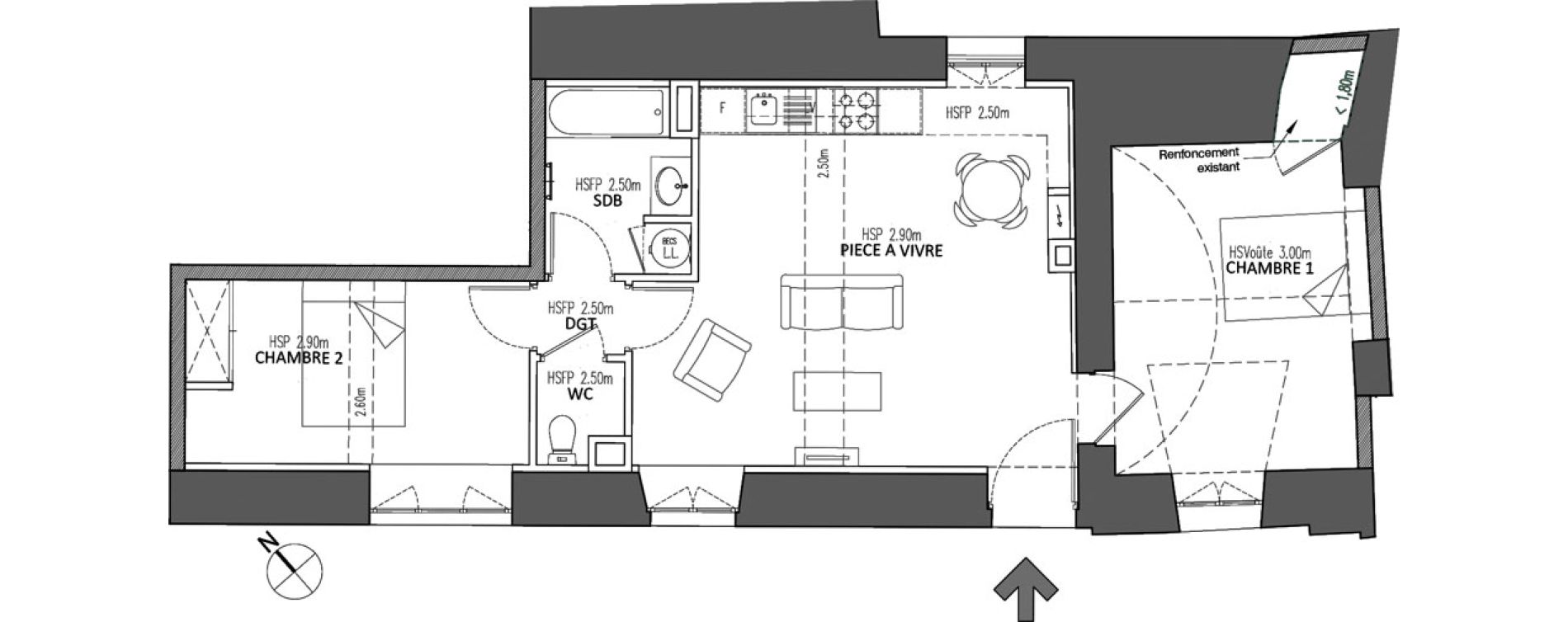 Appartement T3 de 62,60 m2 &agrave; Chalon-Sur-Sa&ocirc;ne Centre