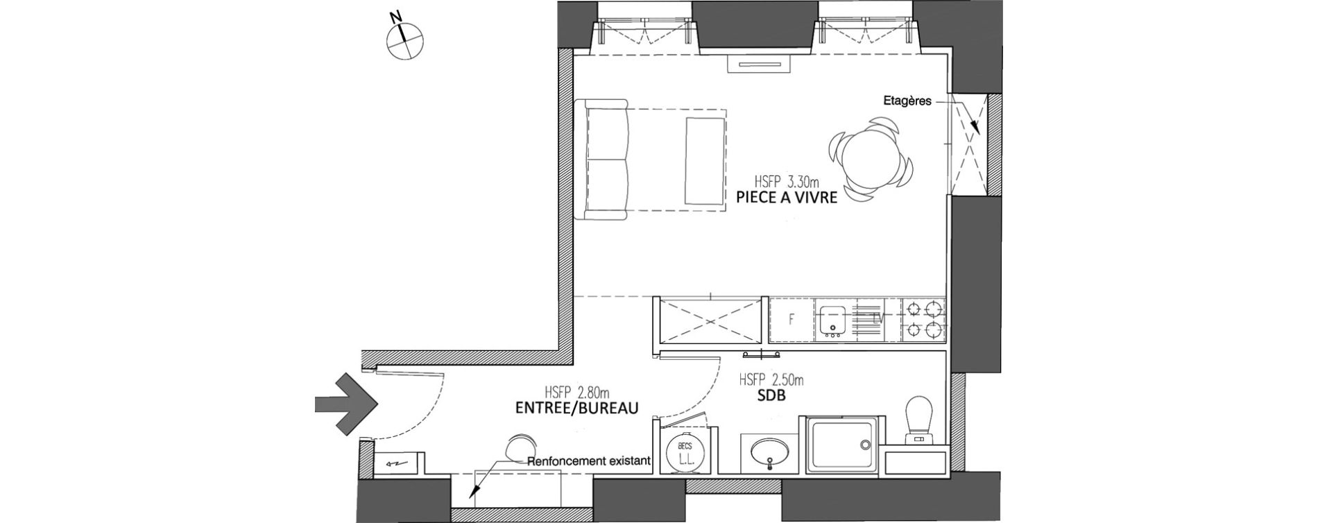 Appartement T1 de 34,10 m2 &agrave; Chalon-Sur-Sa&ocirc;ne Centre