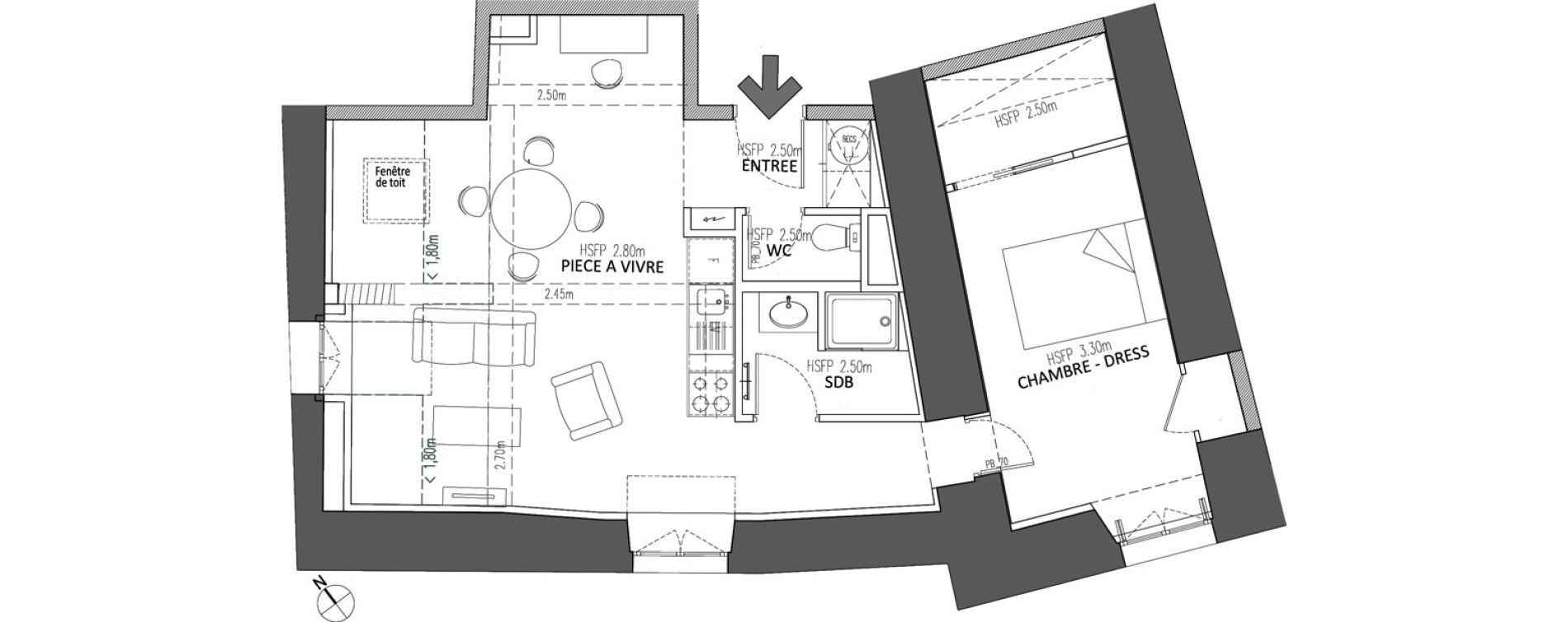 Appartement T2 de 53,80 m2 &agrave; Chalon-Sur-Sa&ocirc;ne Centre