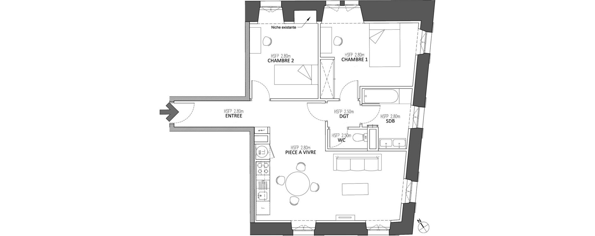 Appartement T3 de 65,70 m2 &agrave; Chalon-Sur-Sa&ocirc;ne Centre