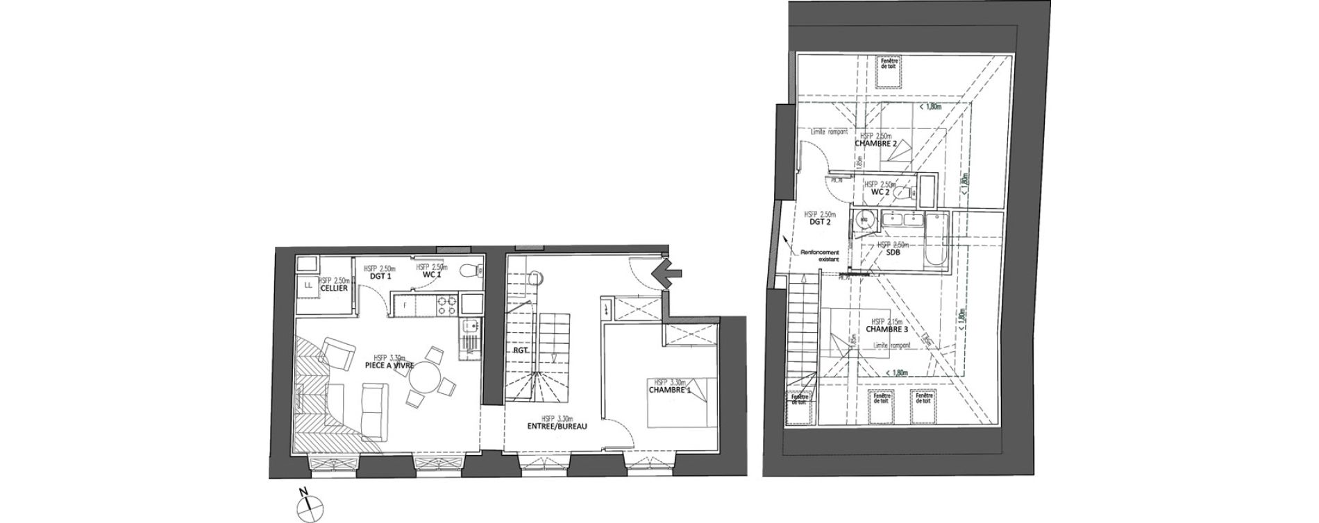 Duplex T4 de 90,30 m2 &agrave; Chalon-Sur-Sa&ocirc;ne Centre