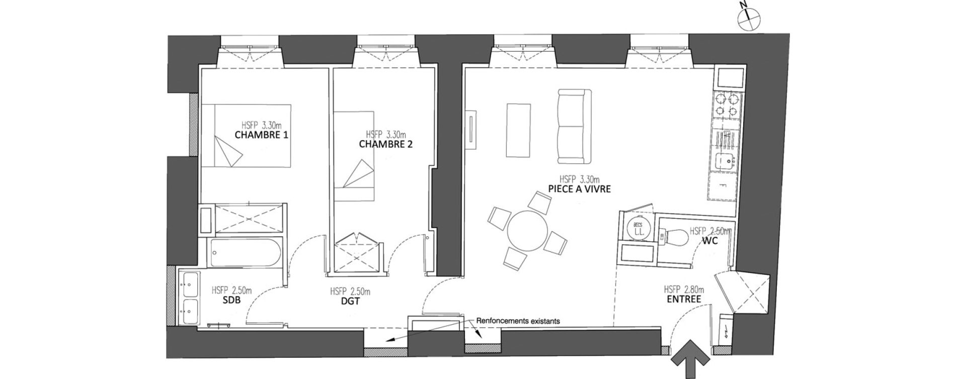 Appartement T3 de 65,10 m2 &agrave; Chalon-Sur-Sa&ocirc;ne Centre