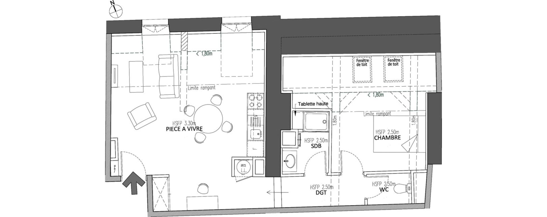 Appartement T2 de 54,70 m2 &agrave; Chalon-Sur-Sa&ocirc;ne Centre