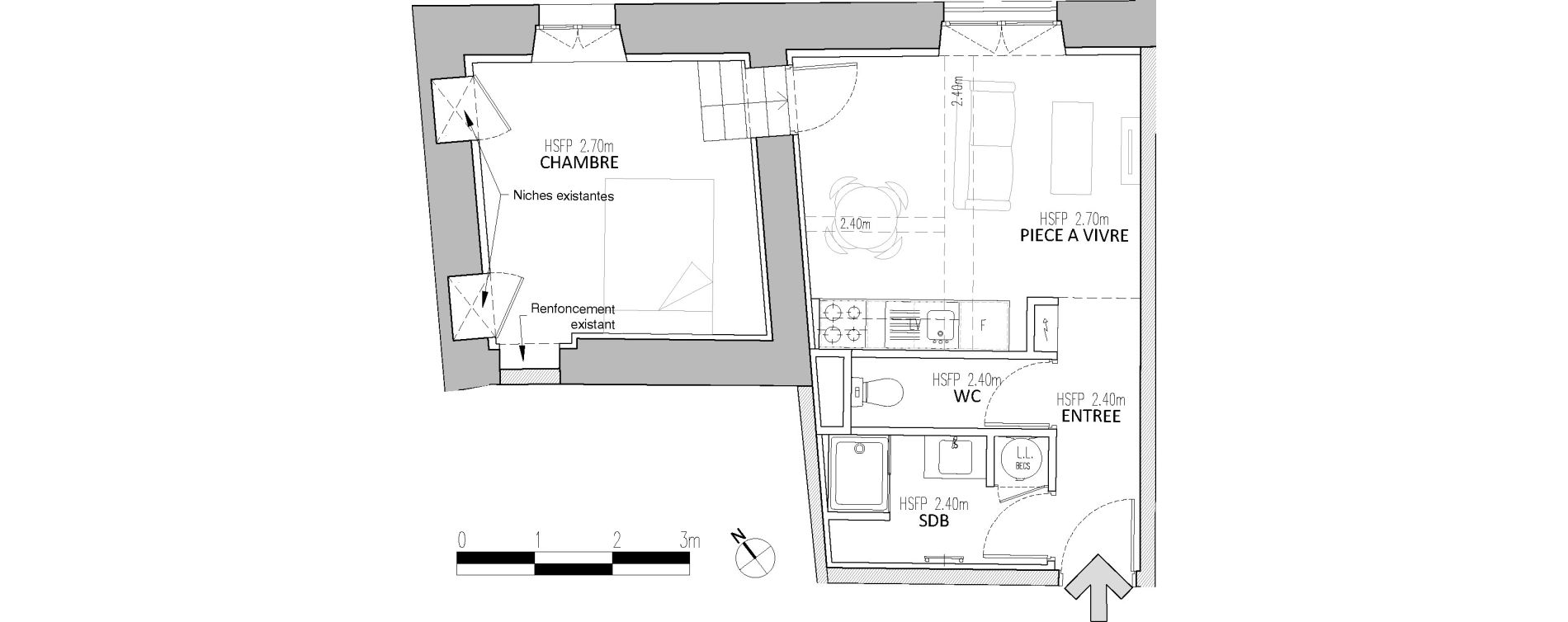 Appartement T2 de 38,20 m2 &agrave; Chalon-Sur-Sa&ocirc;ne Centre