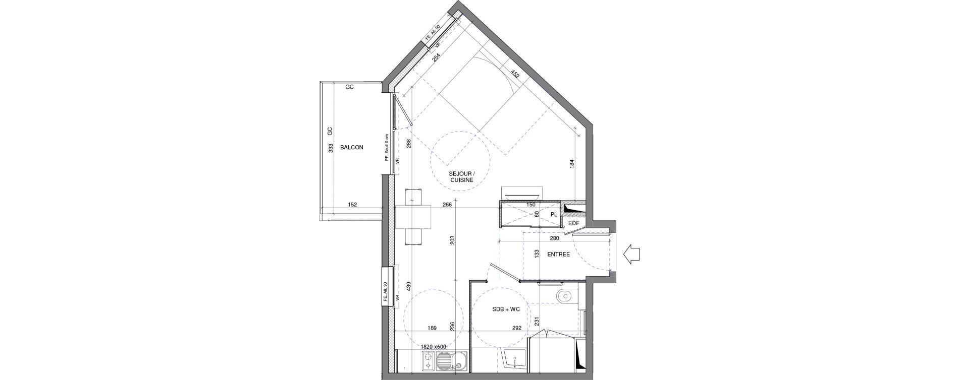 Appartement T2 de 37,81 m2 &agrave; Chalon-Sur-Sa&ocirc;ne Centre