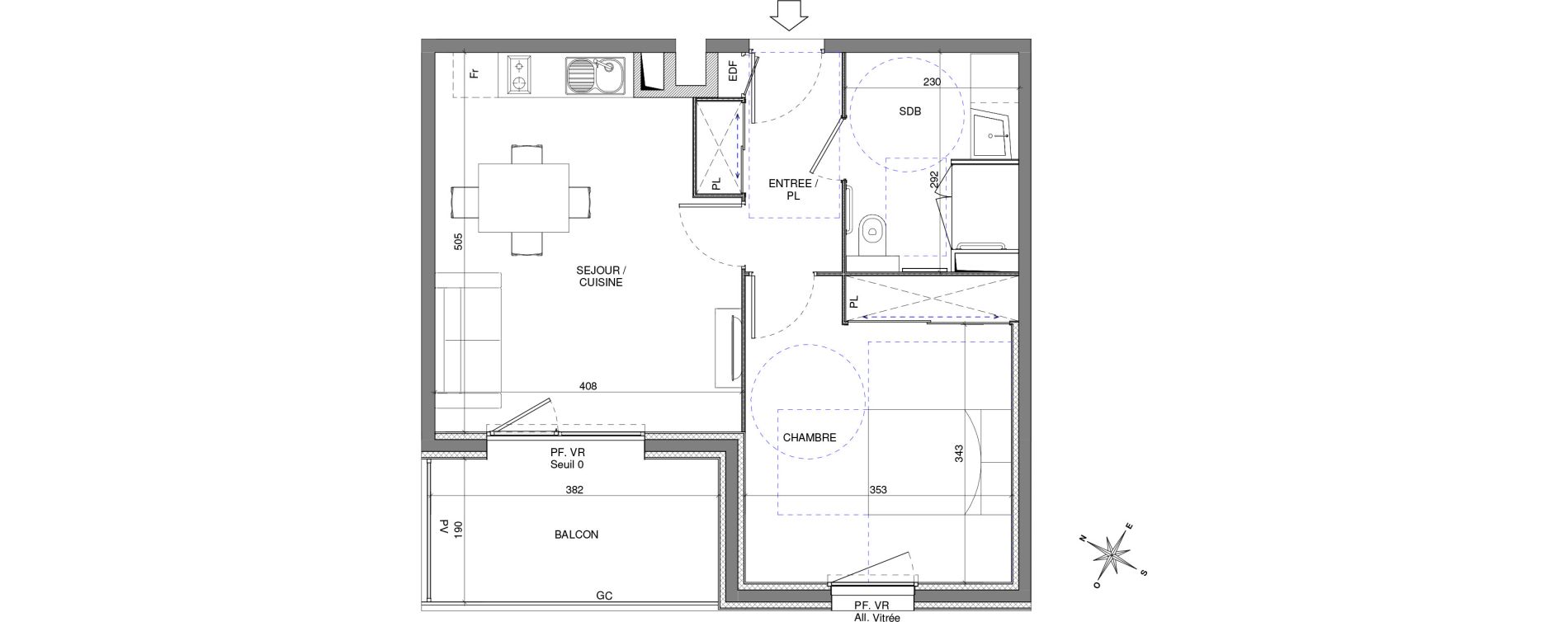 Appartement T2 de 44,23 m2 &agrave; Chalon-Sur-Sa&ocirc;ne Centre