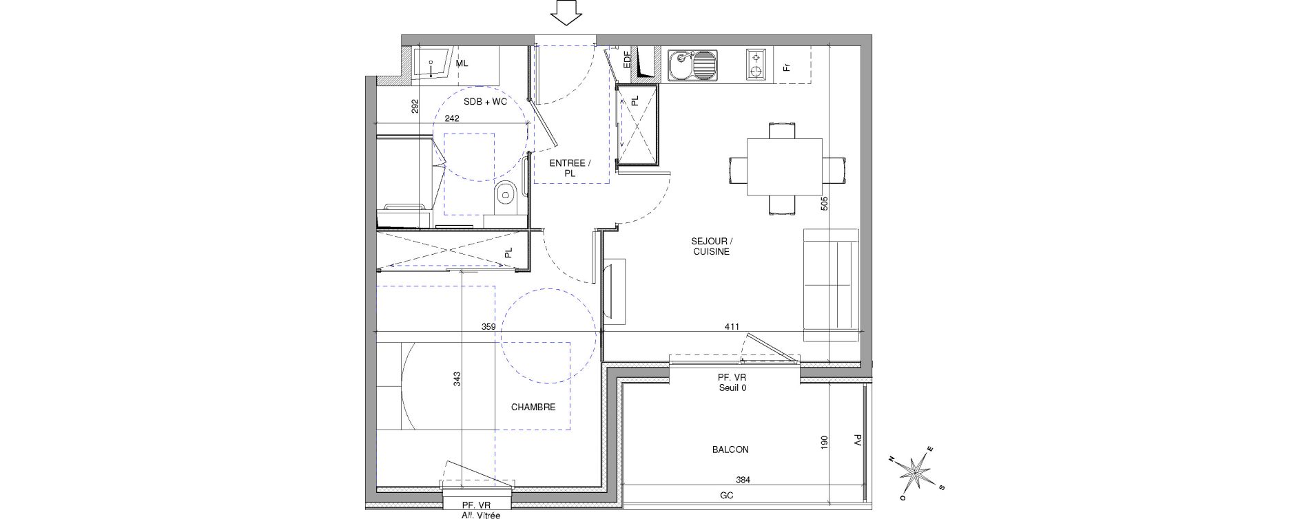 Appartement T2 de 44,50 m2 &agrave; Chalon-Sur-Sa&ocirc;ne Centre