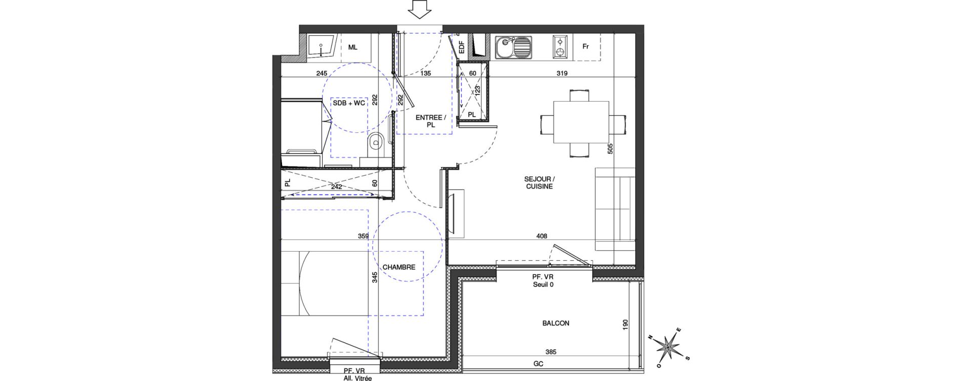 Appartement T2 de 44,32 m2 &agrave; Chalon-Sur-Sa&ocirc;ne Centre