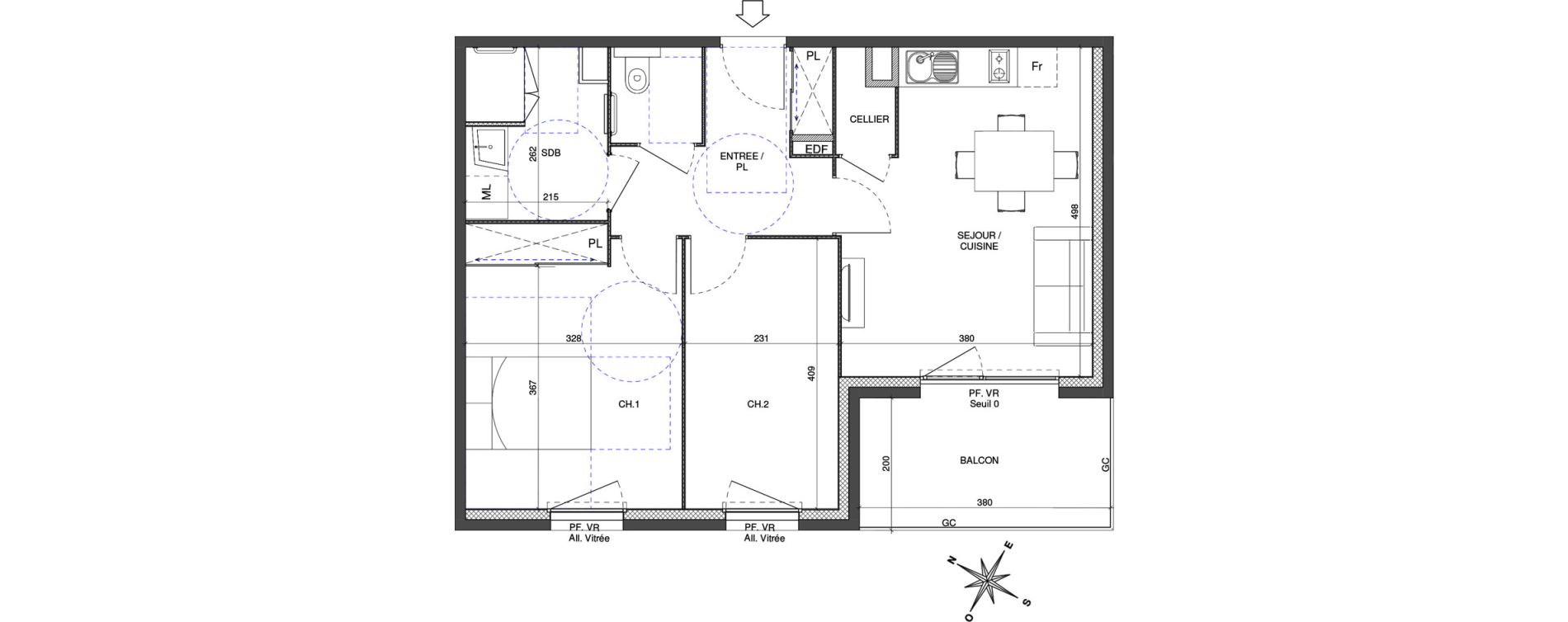 Appartement T3 de 57,01 m2 &agrave; Chalon-Sur-Sa&ocirc;ne Centre