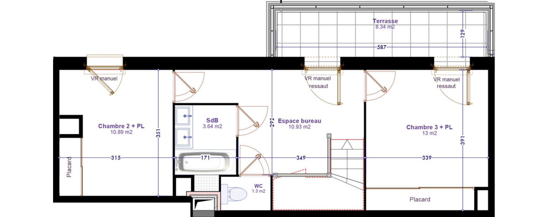 Duplex T4 de 87,05 m2 &agrave; M&acirc;con Herriot