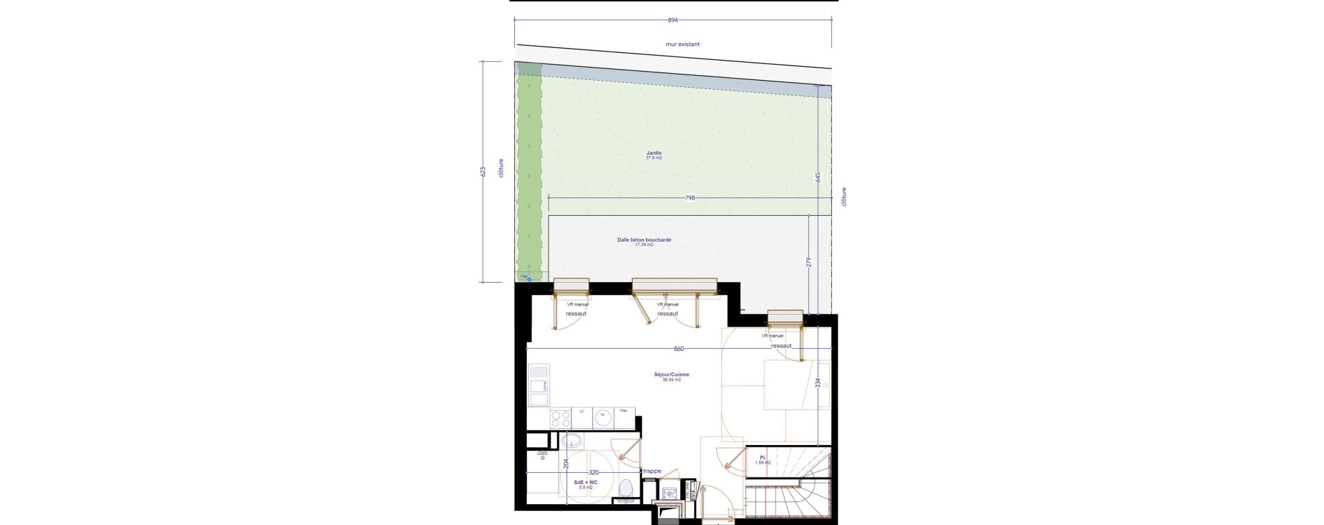 Duplex T4 de 87,50 m2 &agrave; M&acirc;con Herriot
