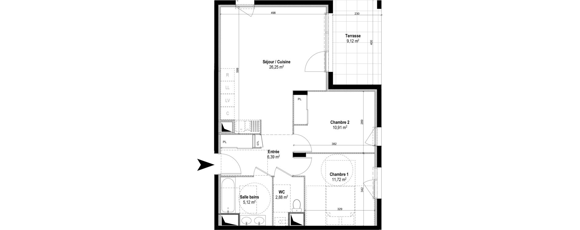 Appartement T3 de 63,27 m2 &agrave; M&acirc;con Centre