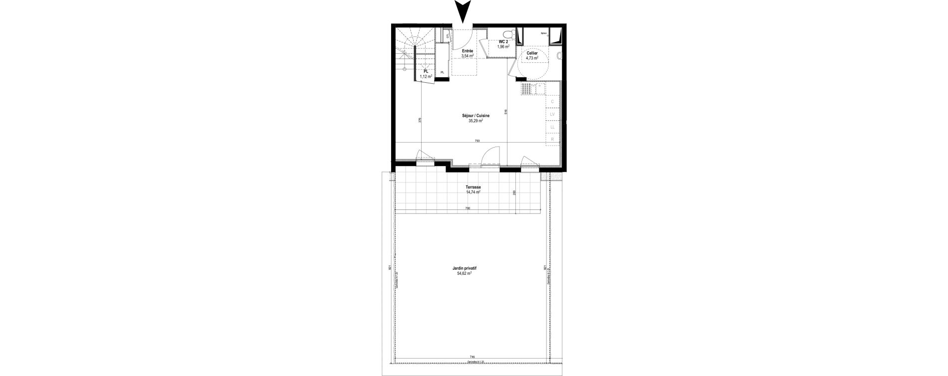 Duplex T4 de 92,80 m2 &agrave; M&acirc;con Centre