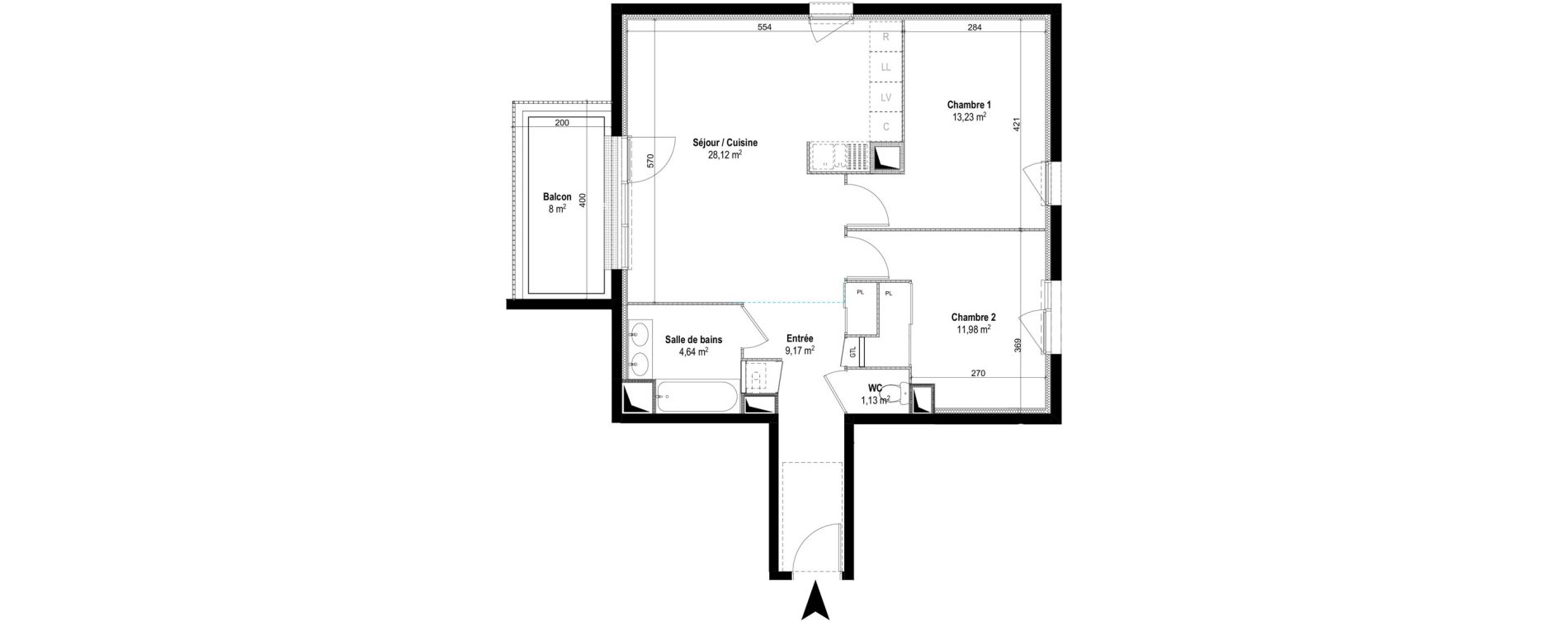 Appartement T3 de 68,27 m2 &agrave; M&acirc;con Centre