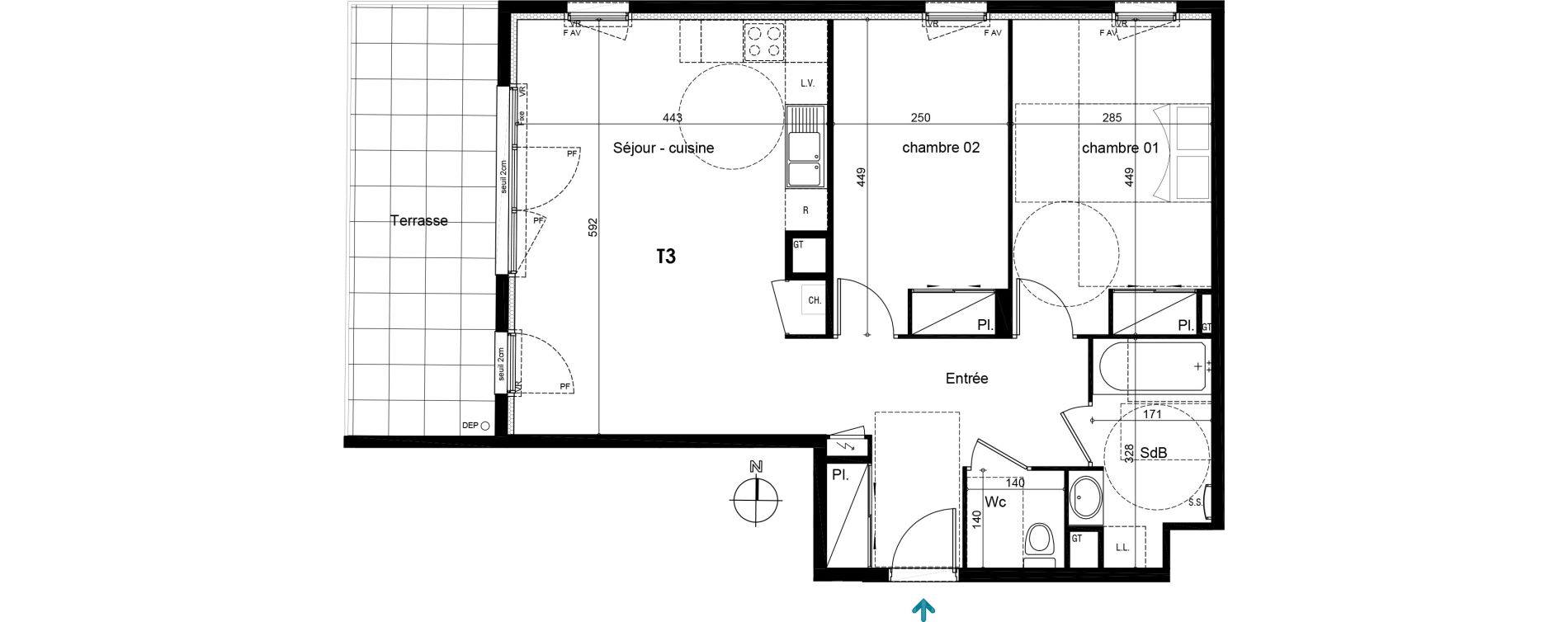 Appartement T3 de 66,24 m2 à Mâcon Macon parc nord