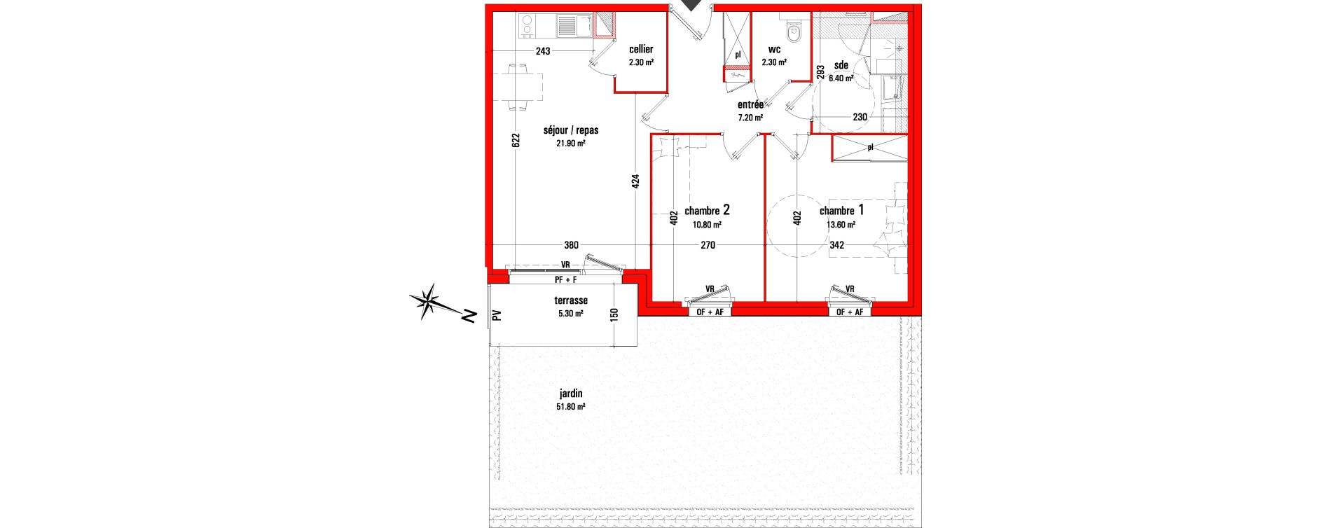 Appartement T3 de 64,50 m2 &agrave; Dinan L&eacute;hon