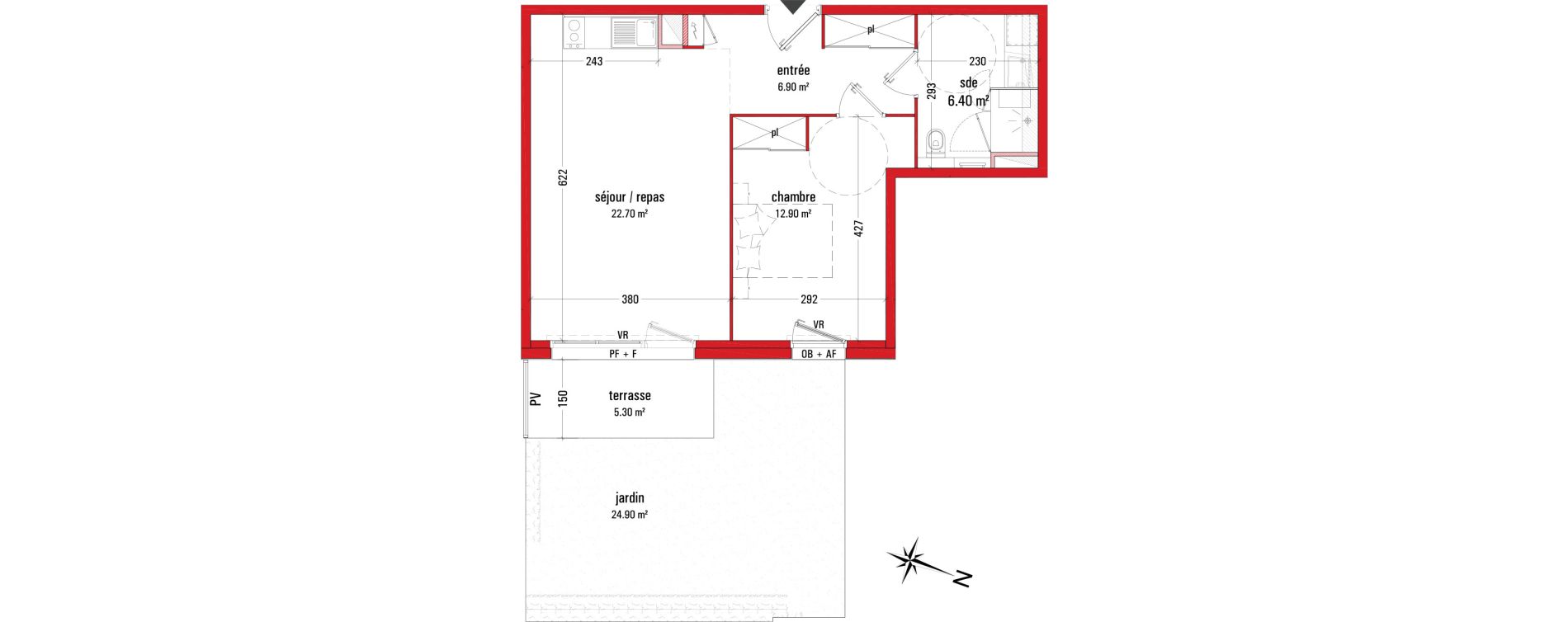 Appartement T2 de 48,90 m2 &agrave; Dinan L&eacute;hon