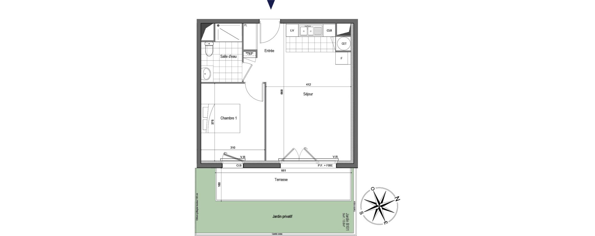 Appartement T2 de 46,70 m2 &agrave; Erquy Centre