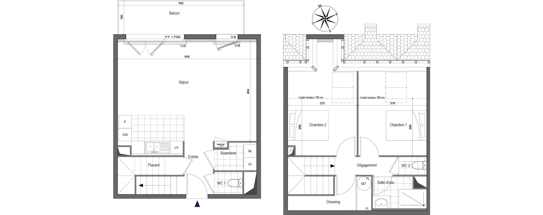 Duplex T3 de 71,00 m2 &agrave; Erquy Centre