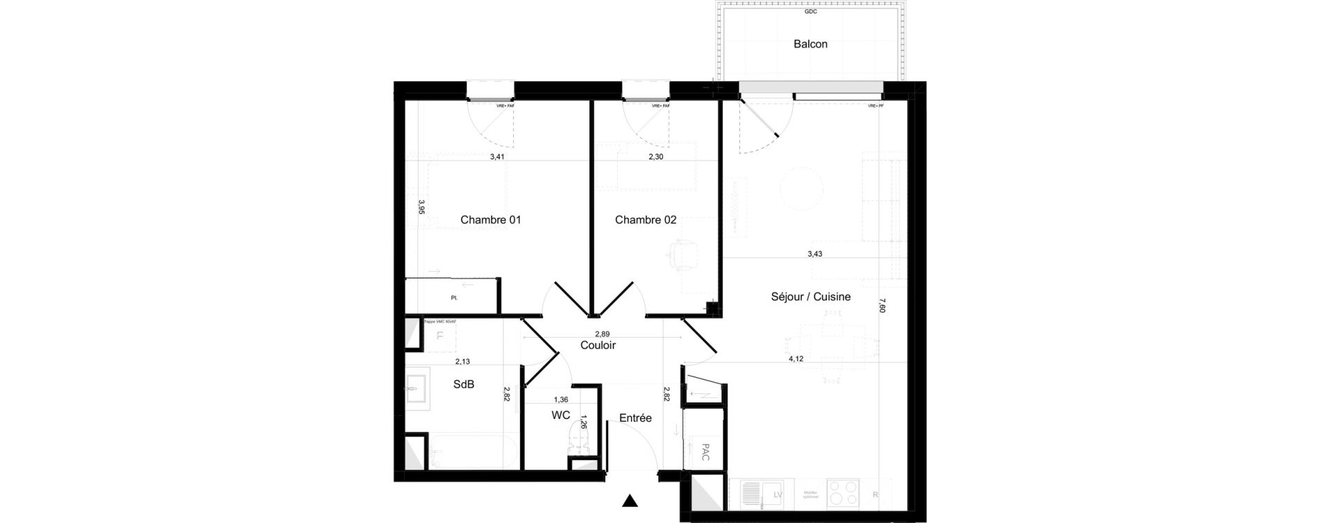 Appartement T3 de 63,53 m2 &agrave; Perros-Guirec Centre